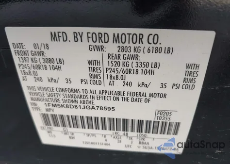 2018 Ford Explorer Xlt from USA, damaged, VIN 1FM5K8D81JGA78595